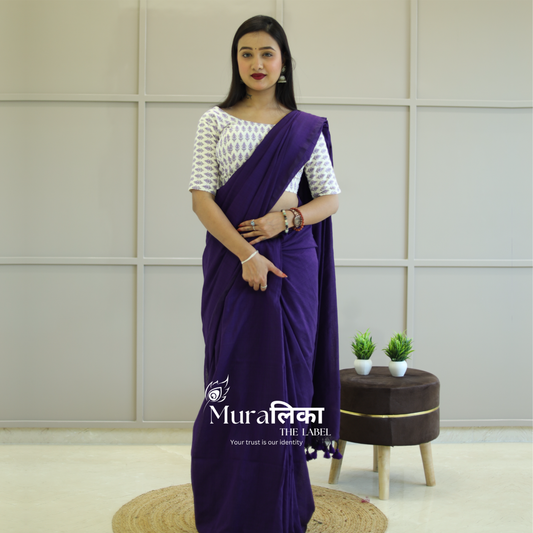 Muralika Purple Handloom Saree