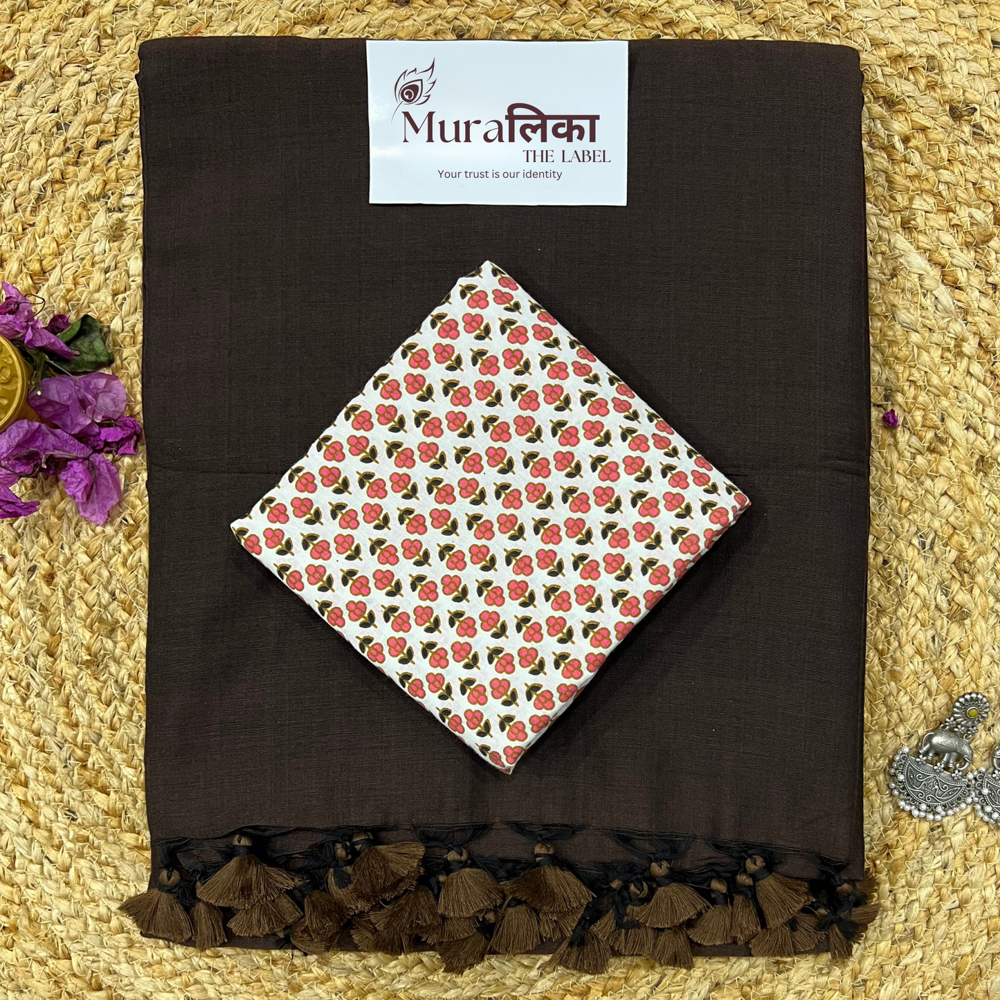 Muralika Coffee Brown Handloom Saree