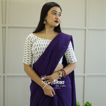 Muralika Purple Handloom Saree
