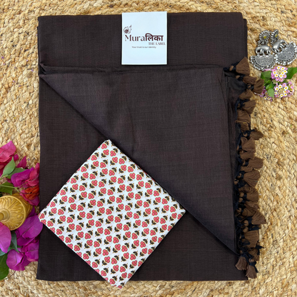 Muralika Coffee Brown Handloom Saree