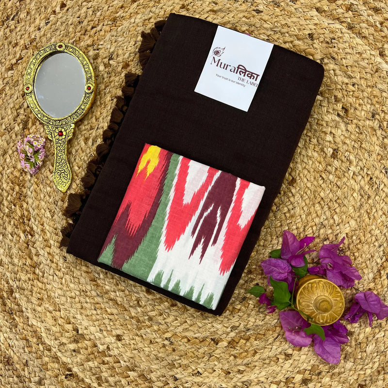 Muralika Coffee Brown Handloom Saree - Muralika the label