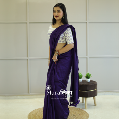 Muralika Purple Handloom Saree