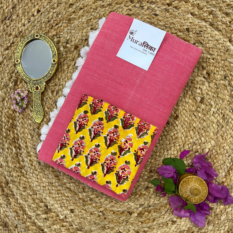 Muralika Peach Handloom Saree - Muralika the label