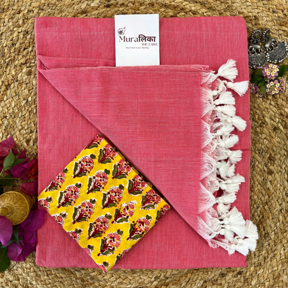 Muralika Peach Handloom Saree