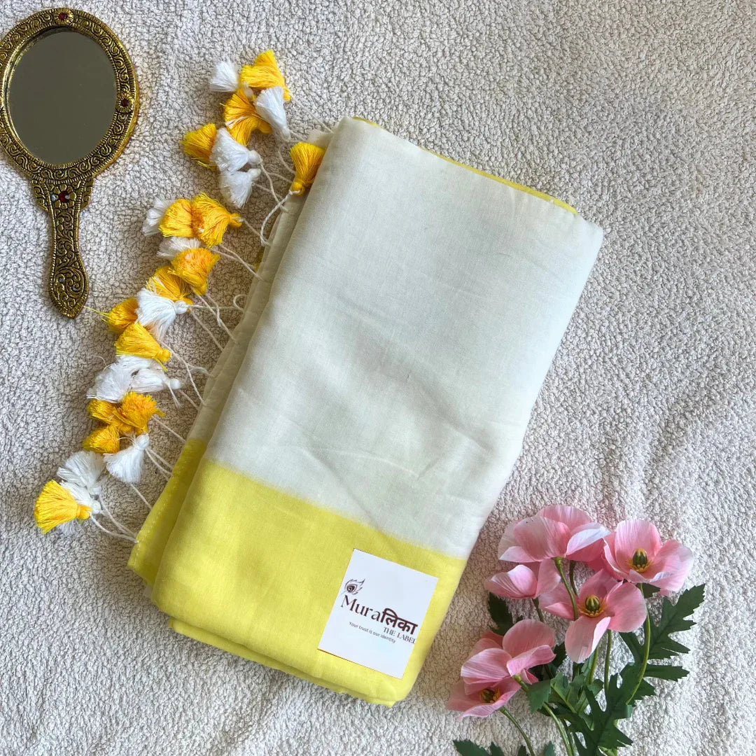 Sunehri Mulmul Cotton Saree - Muralika the label
