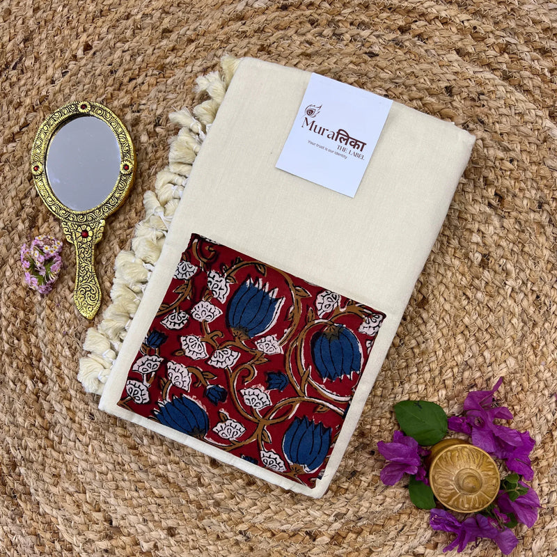 Muralika Off White Handloom Saree - Muralika the label
