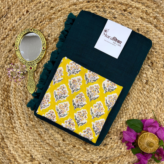 Muralika Rama Green Handloom Saree
