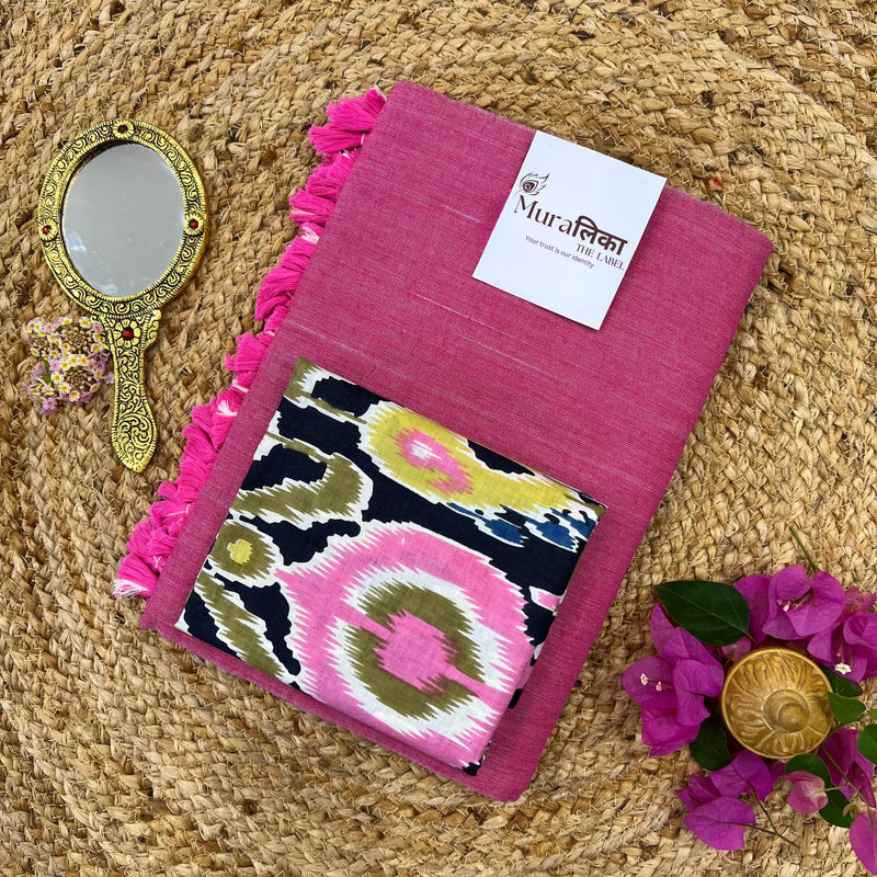 Muralika Rose Pink Handloom Saree - Muralika the label