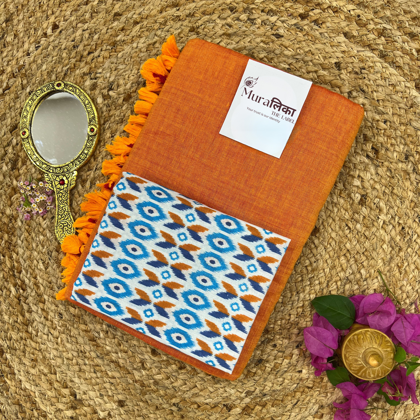 Muralika Orange Handloom Saree