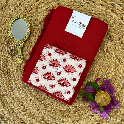 Muralika Red Handloom Saree
