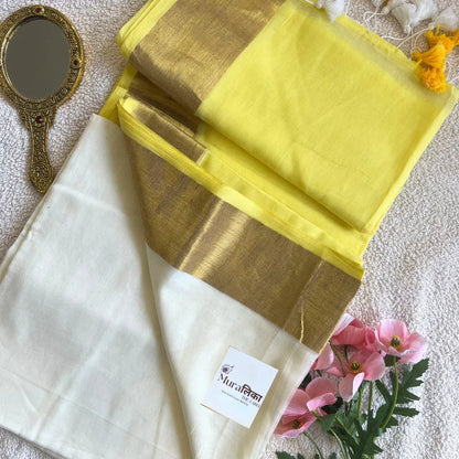 Sunehri Mulmul Cotton Saree - Muralika the label