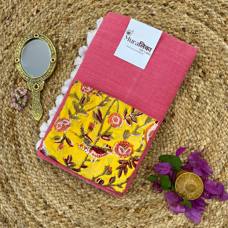 Muralika Peach Handloom Saree - Muralika the label