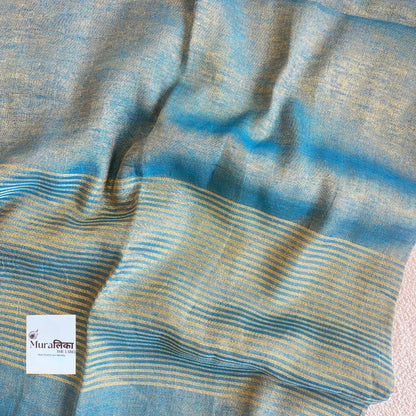 Muralika Pure Elegance Handloom Linen Tissue Saree - Muralika the label