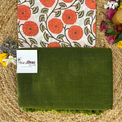 Muralika Mehendi Green Handloom Saree