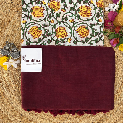 Muralika Light Maroon Handloom Saree