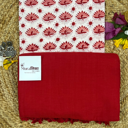 Muralika Red Handloom Saree