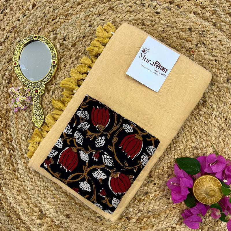 Muralika Fawn Handloom Saree - Muralika the label