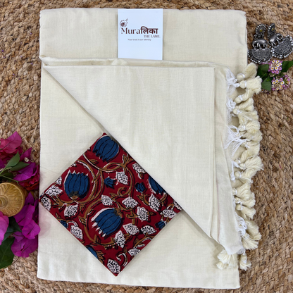 Muralika Off White Handloom Saree
