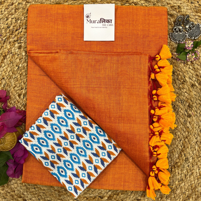 Muralika Orange Handloom Saree