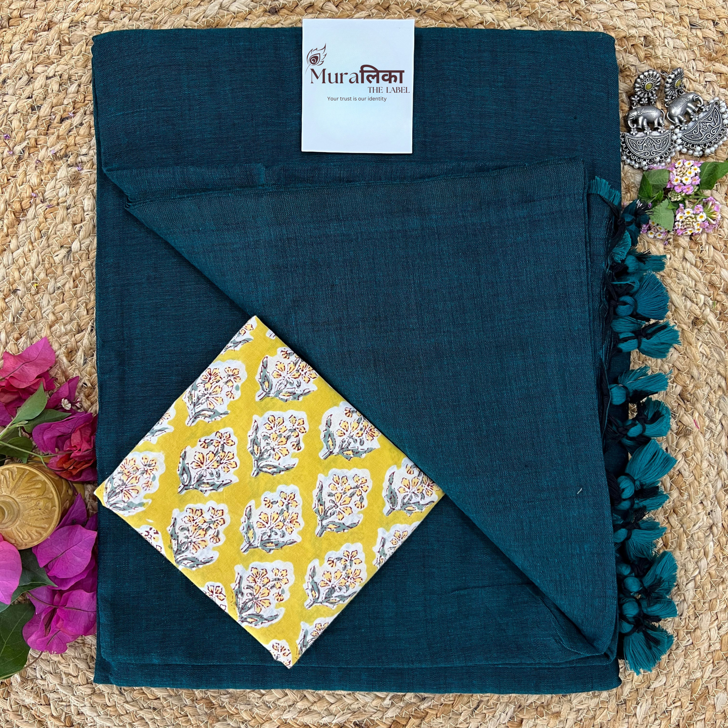 Muralika Rama Green Handloom Saree