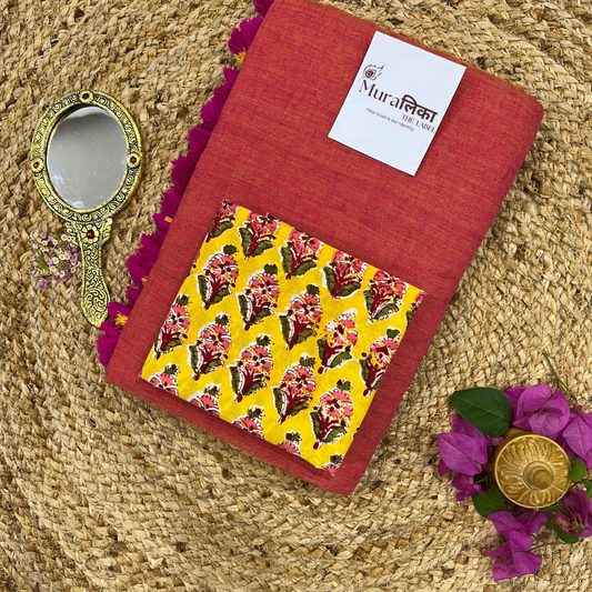 Muralika Dual Tone Brick Hue Handloom Saree