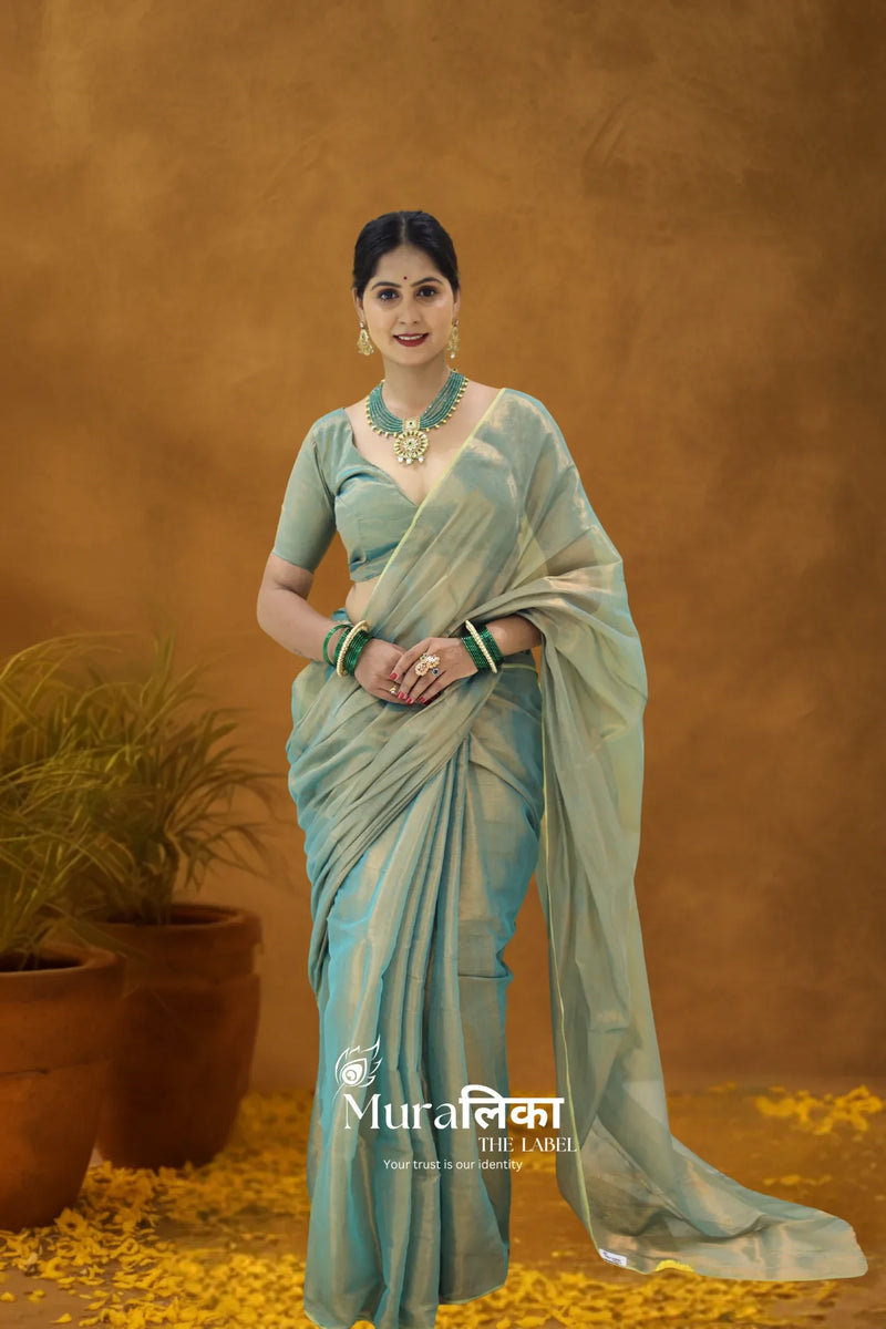 Muralika Pure Elegance Handloom Tissue Saree - Muralika the label