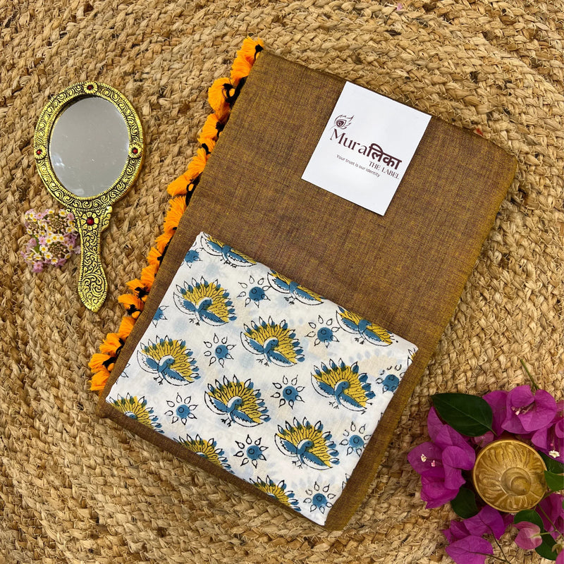 Muralika Mustard Handloom Saree - Muralika the label