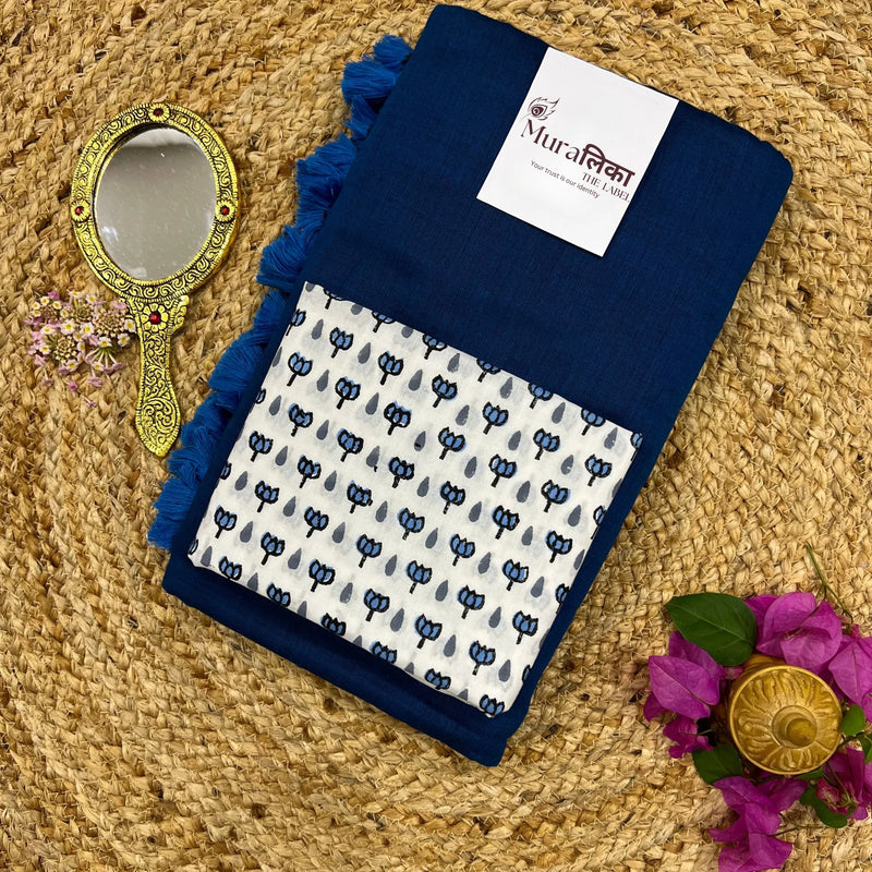 Muralika Indigo Handloom Saree - Muralika the label