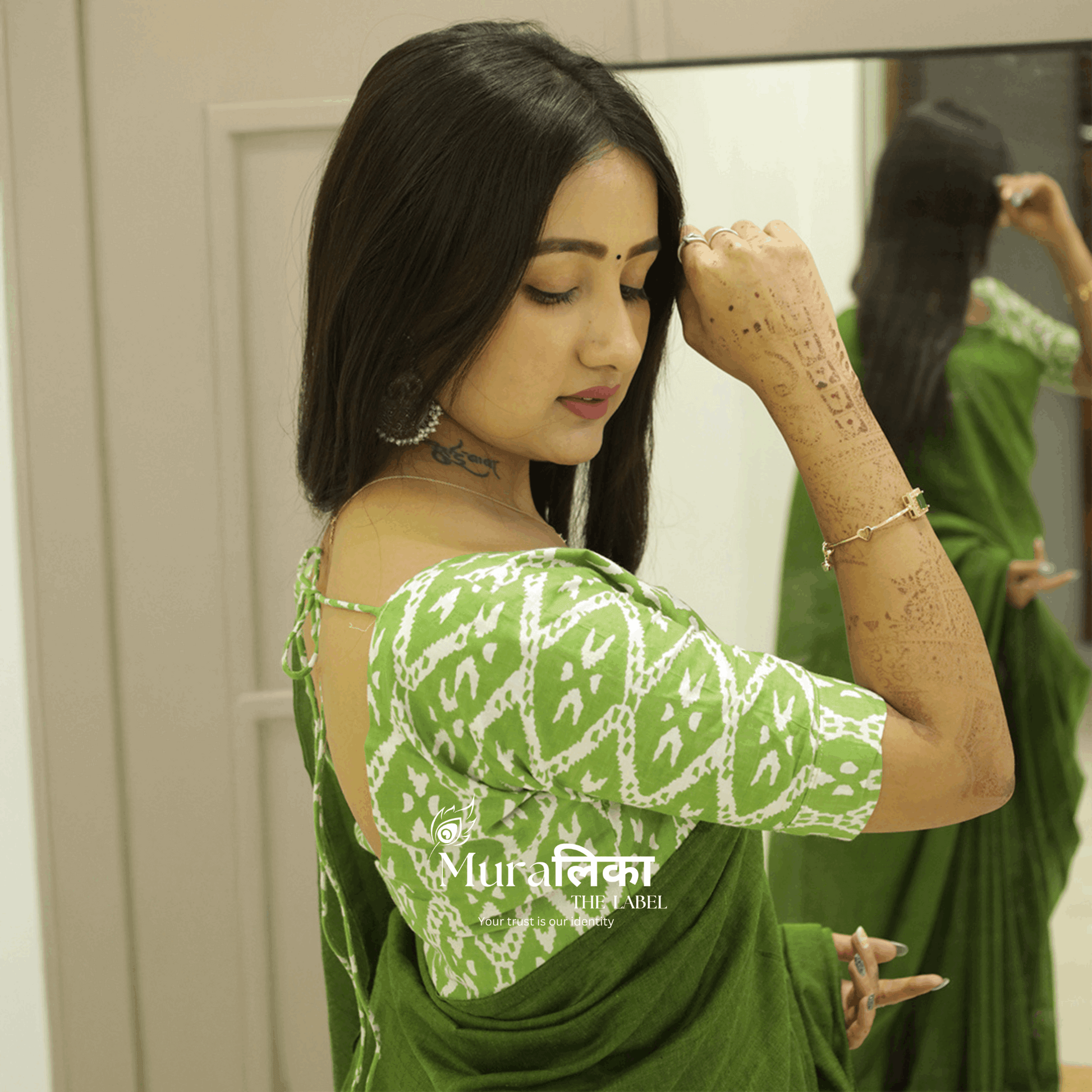 Muralika Mehendi Green Handloom Saree
