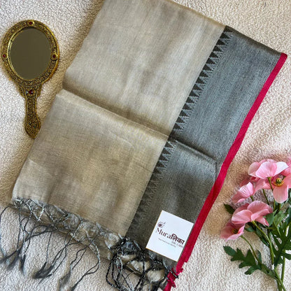 Muralika Pure Elegance Handloom Tissue Saree with Border - Muralika the label