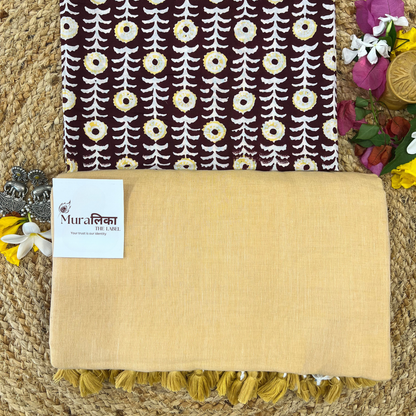 Muralika Fawn Handloom Saree