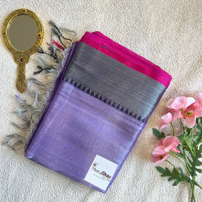 Muralika Pure Elegance Handloom Tissue Saree with border - Muralika the label