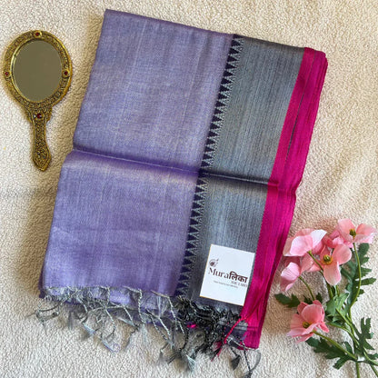 Muralika Pure Elegance Handloom Tissue Saree with border - Muralika the label