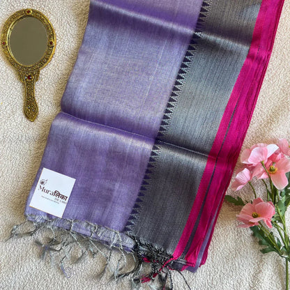 Muralika Pure Elegance Handloom Tissue Saree with border - Muralika the label