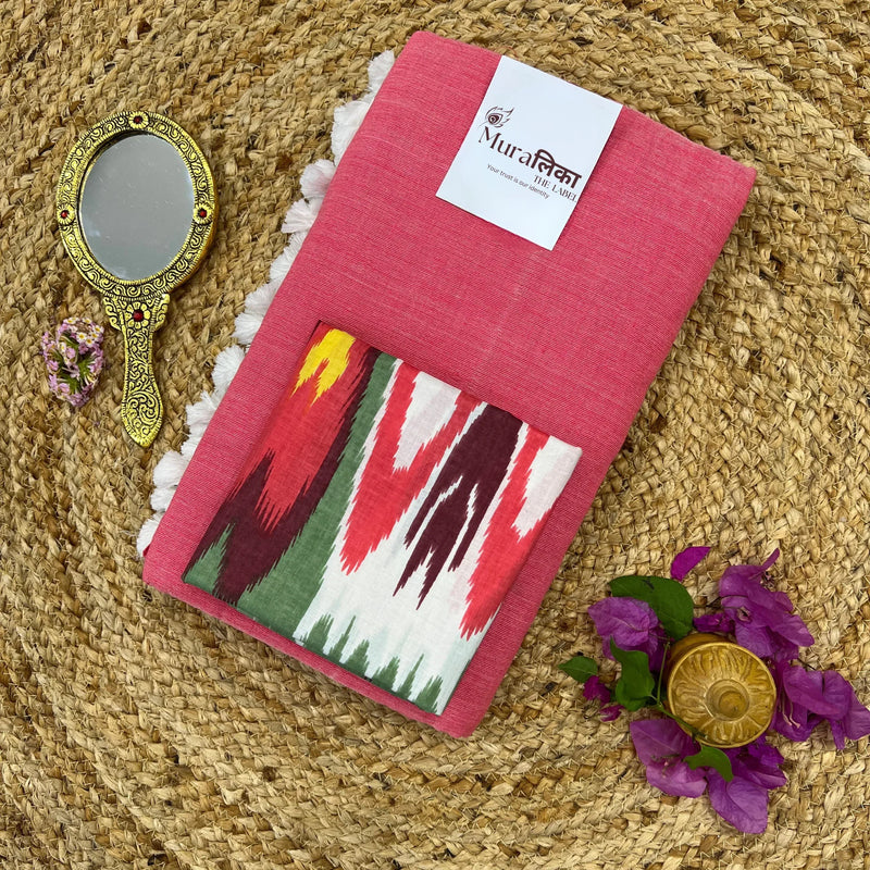 Muralika Peach Handloom Saree - Muralika the label