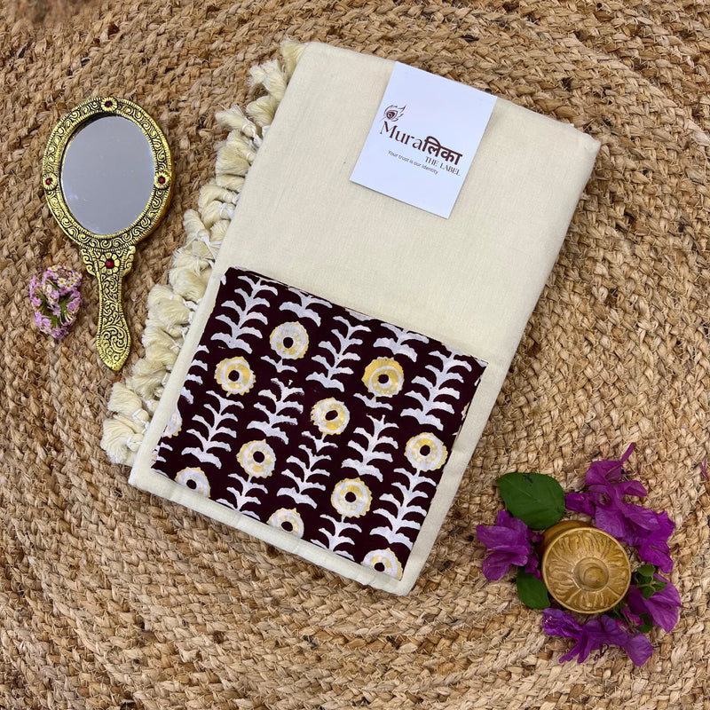 Muralika Off White Handloom Saree - Muralika the label
