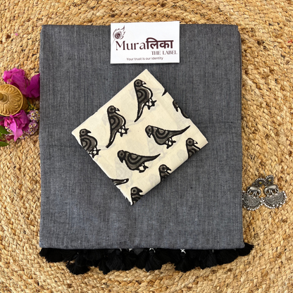Muralika Grey Handloom Saree