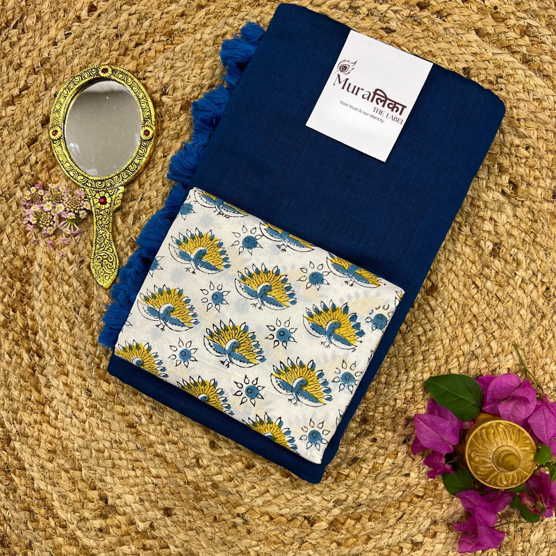 Muralika Indigo Handloom Saree - Muralika the label