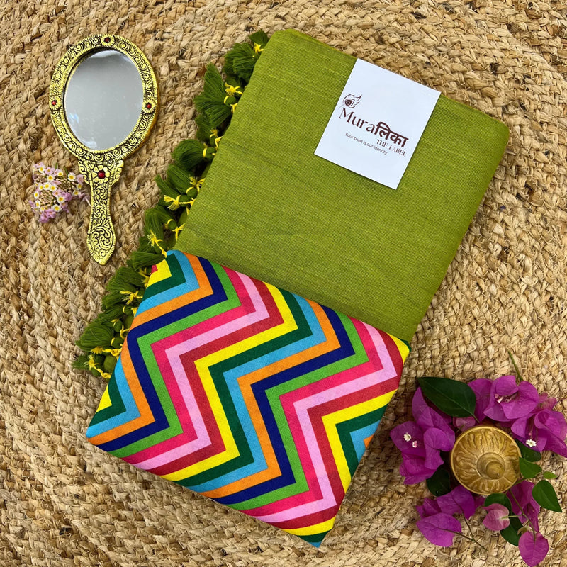 Muralika Light Mehendi Handloom Saree - Muralika the label