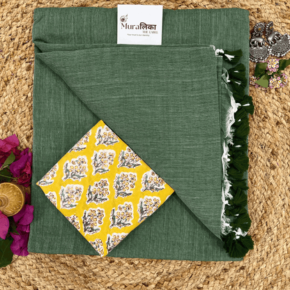 Muralika Leaf Green Handloom Saree