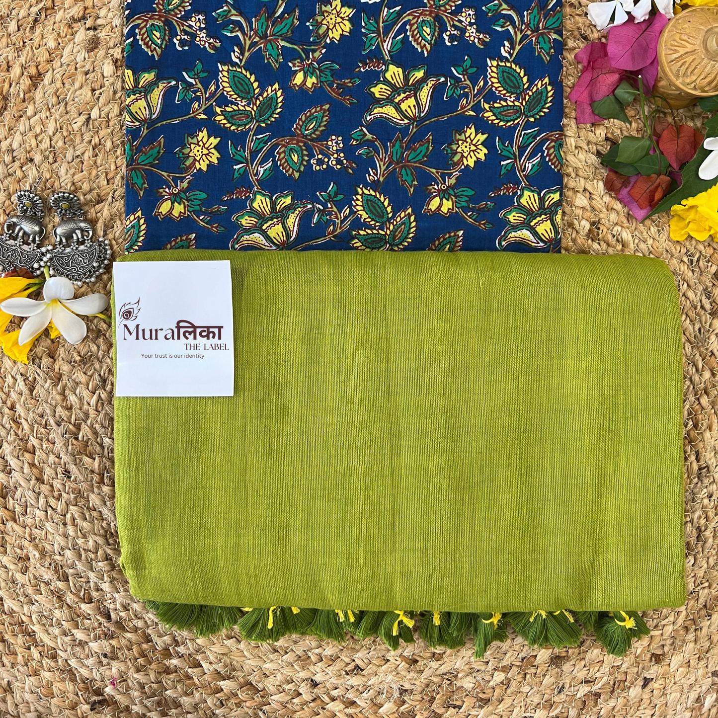 Muralika Light Mehendi Handloom Saree