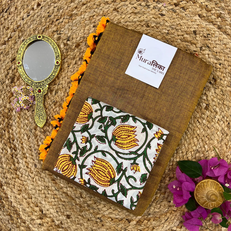 Muralika Mustard Handloom Saree - Muralika the label