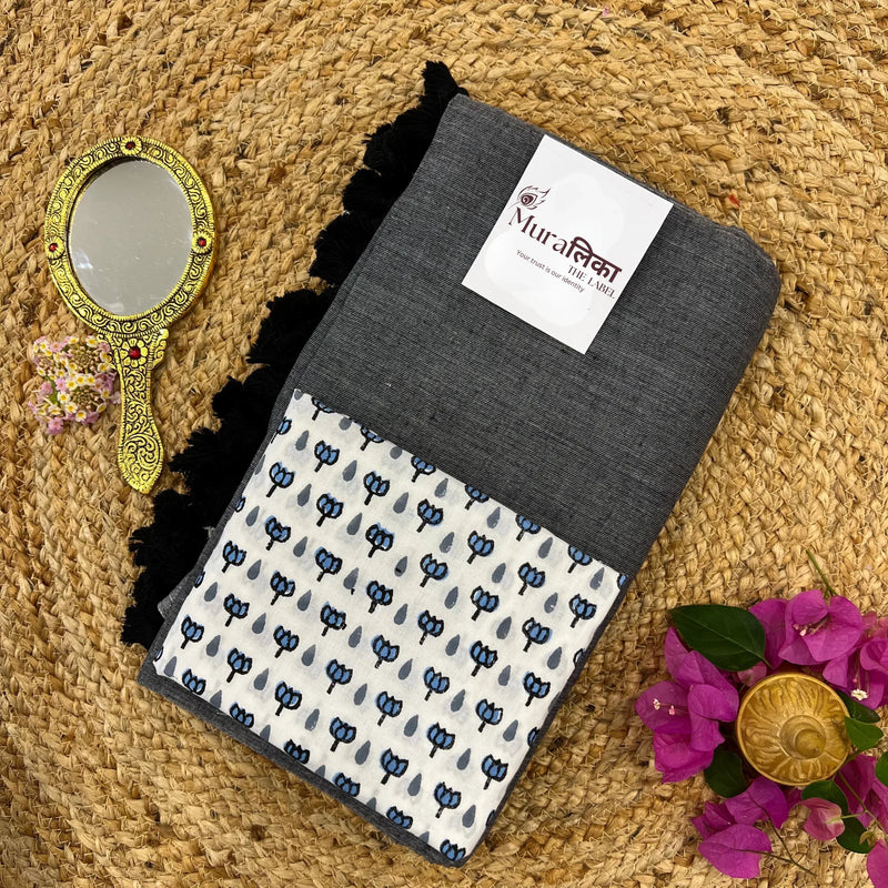 Muralika Grey Handloom Saree - Muralika the label