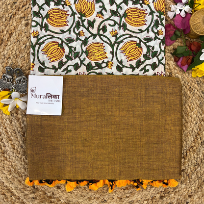 Muralika Mustard Handloom Saree