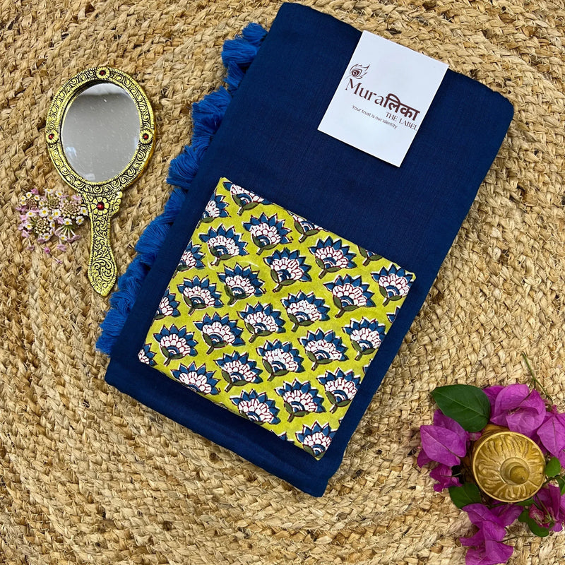 Muralika Indigo Handloom Saree - Muralika the label