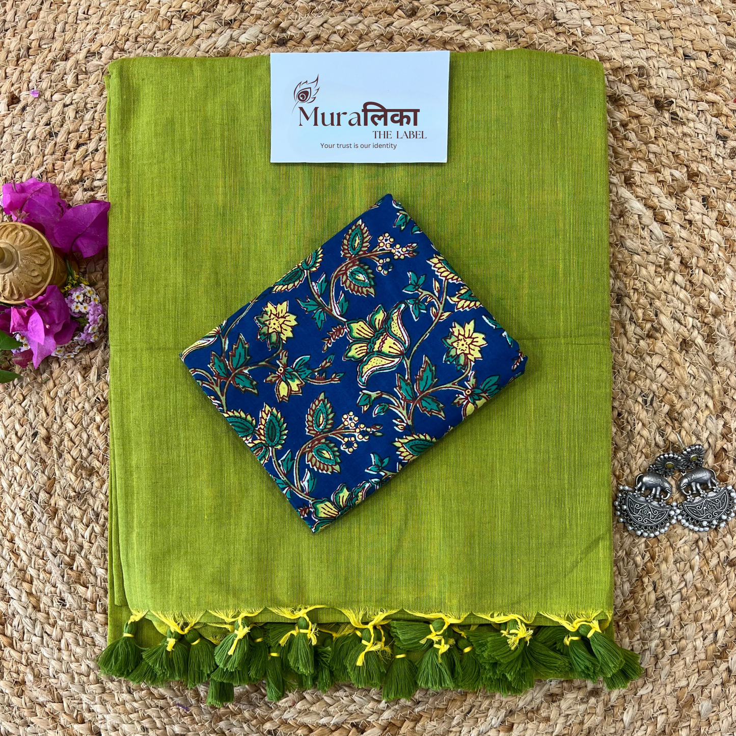 Muralika Light Mehendi Handloom Saree