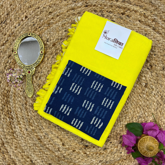 Muralika Lime Yellow Handloom Saree