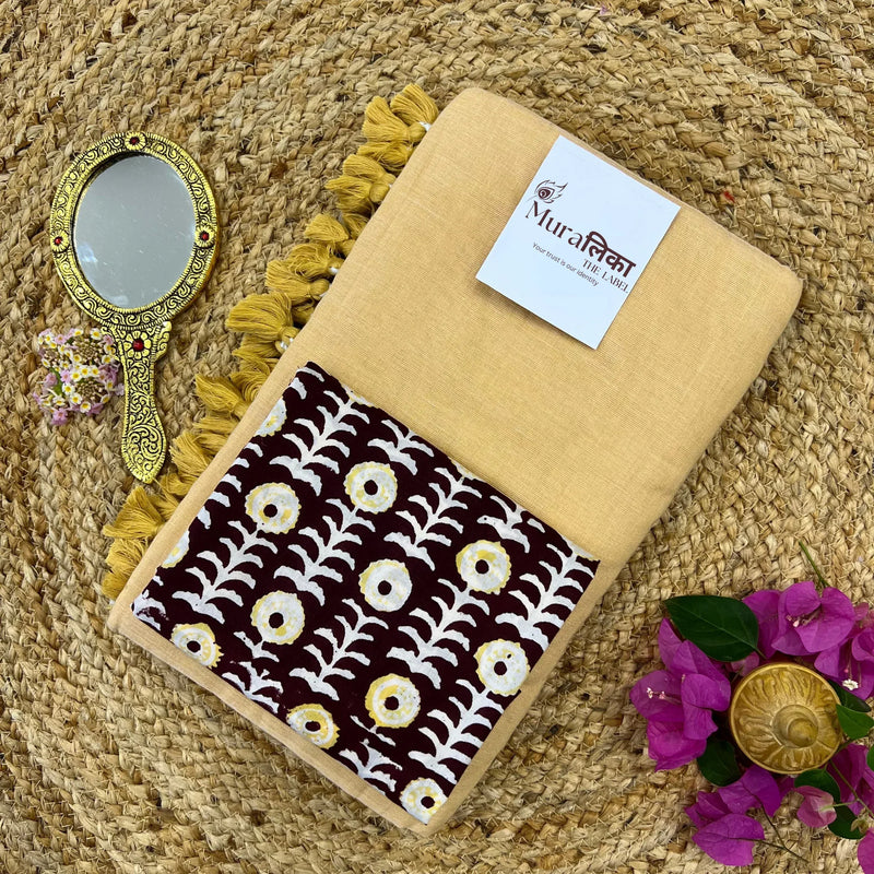 Muralika Fawn Handloom Saree - Muralika the label