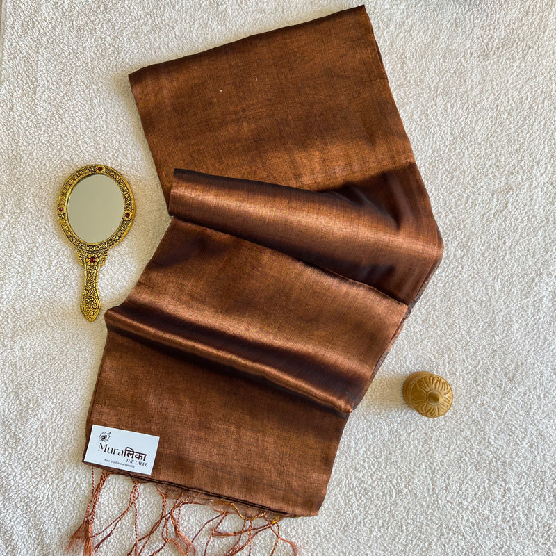Muralika Handloom Copper Tissue Saree - Muralika the label