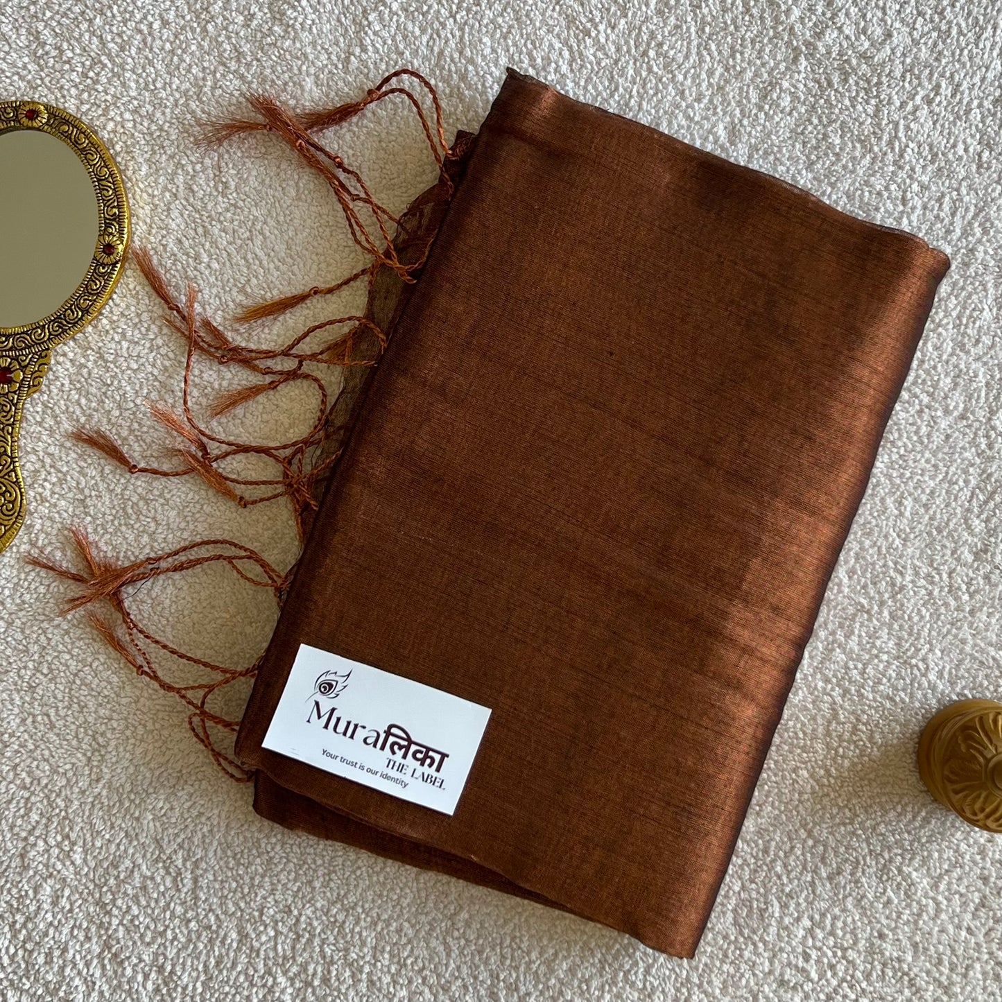 MURALIKA COPPER HANDLOOM TISSUE SAREE